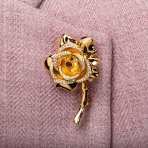 Votes for Women Gold Rose Brooch